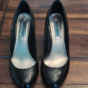 Steve Madden Black Heels Classic Leather Pumps